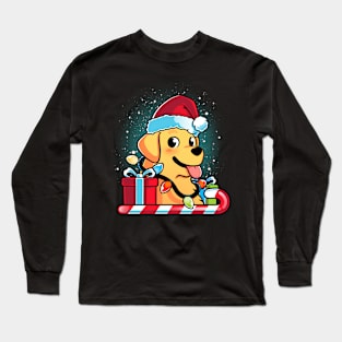 Yellow Labrador Dog Christmas Long Sleeve T-Shirt